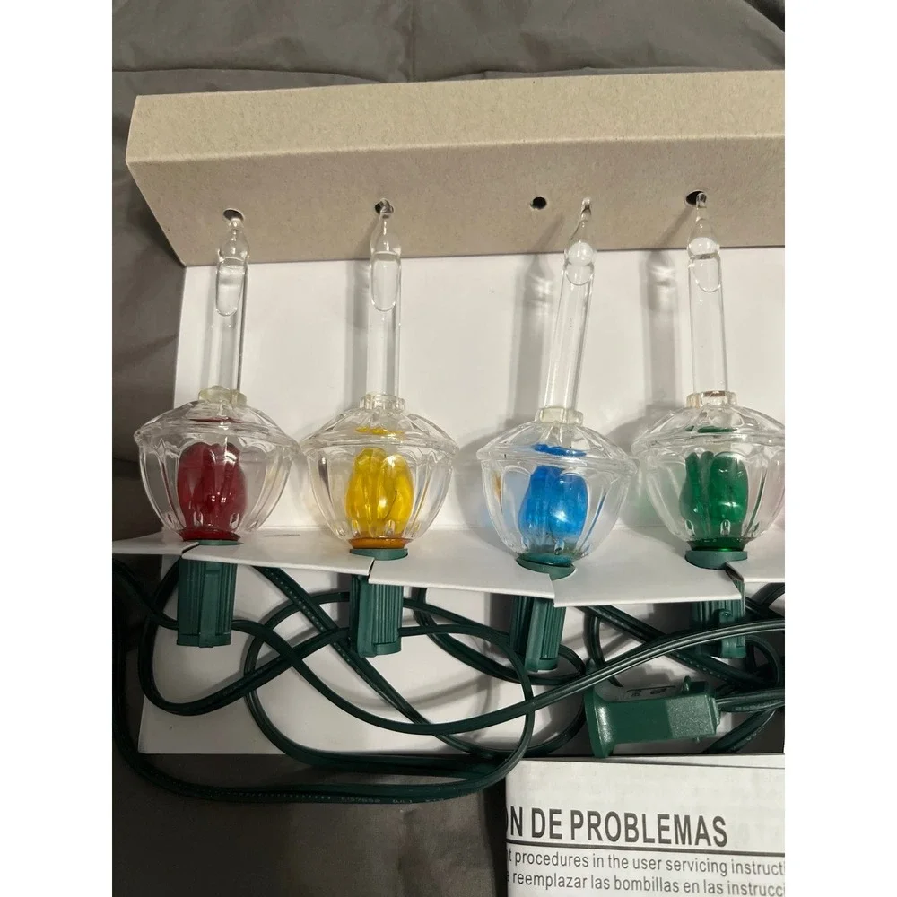 Holiday Living 7 Ct Multicolor Bubble Lights Christmas String‎ Lights Tested Box